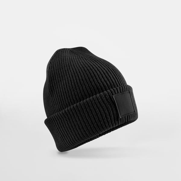 B336B Kids Deep Cuffed Tonal Patch Beanie