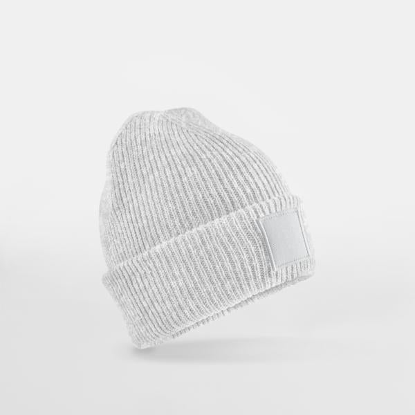 B336B Kids Deep Cuffed Tonal Patch Beanie