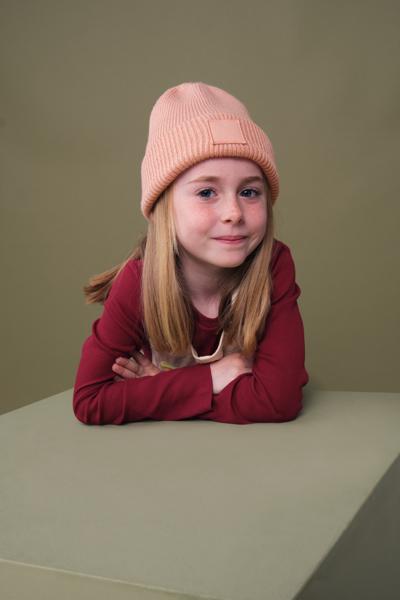 B336B Kids Deep Cuffed Tonal Patch Beanie