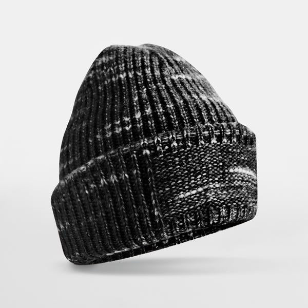 B330R Chunky Knitted Patch Beanie