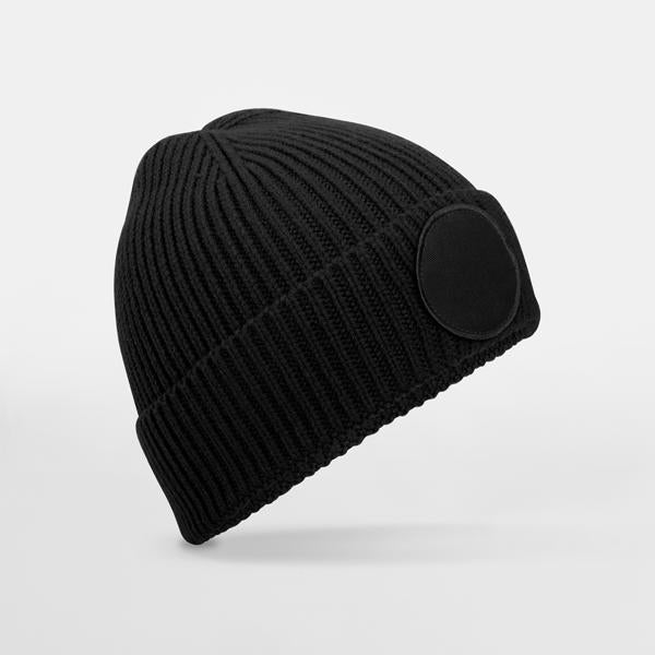B332R Circular Fashion Patch Beanie