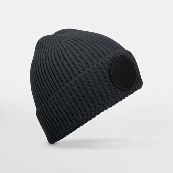 B332R Circular Fashion Patch Beanie