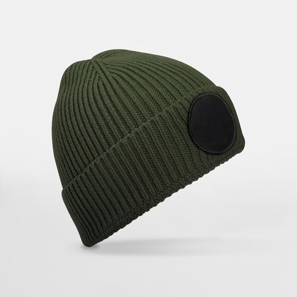 B332R Circular Fashion Patch Beanie