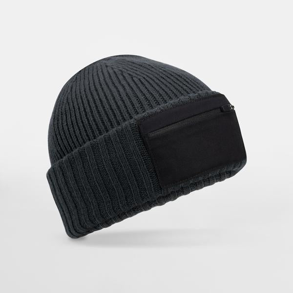 B334R Zip Patch Beanie