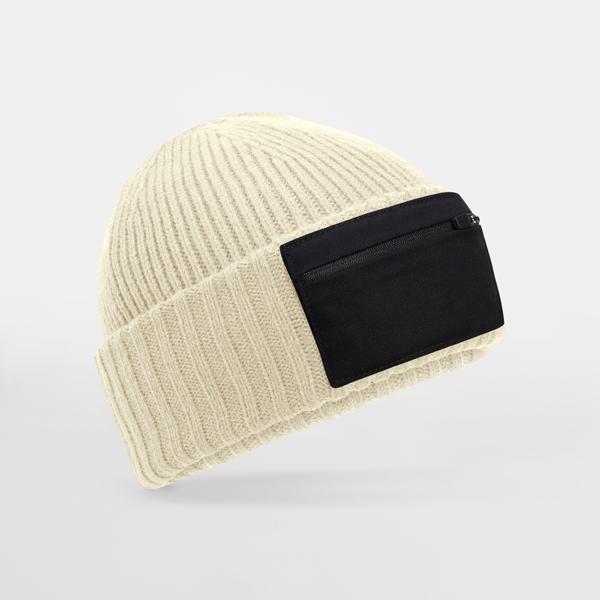 B334R Zip Patch Beanie