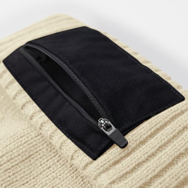 B334R Zip Patch Beanie