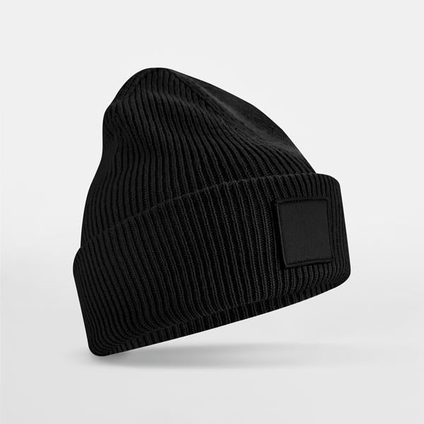 B336R Deep Cuffed Tonal Patch Beanie