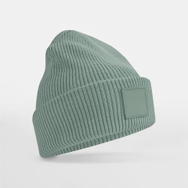 B336R Deep Cuffed Tonal Patch Beanie