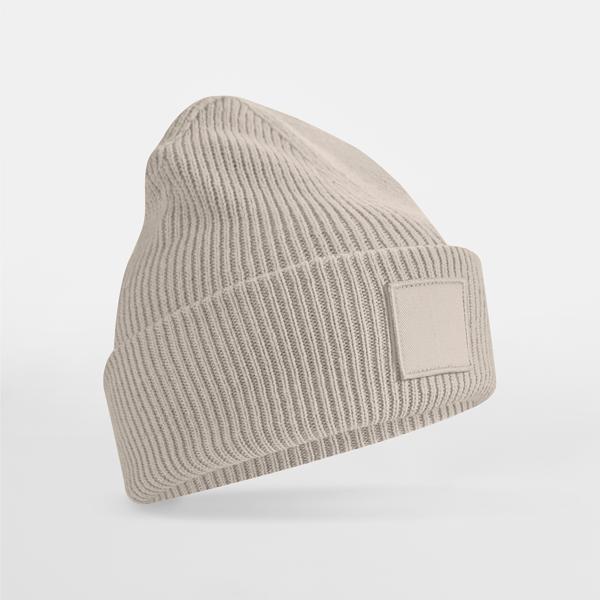 B336R Deep Cuffed Tonal Patch Beanie