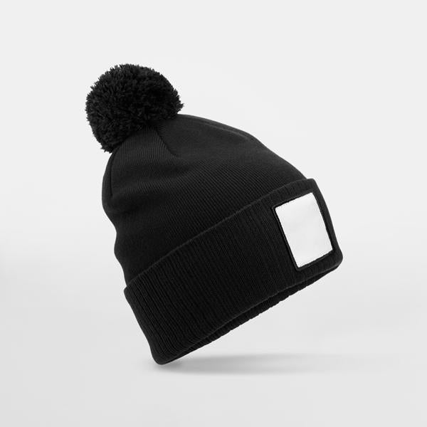 B338R Appliqué Patch Pom Beanie