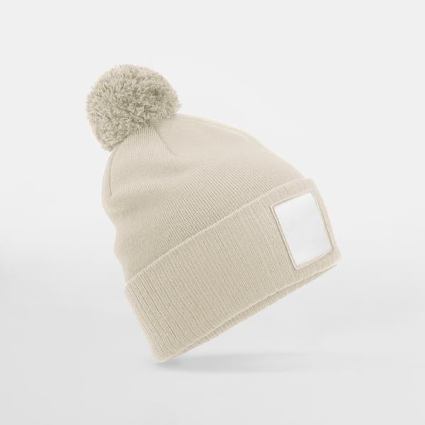B338R Appliqué Patch Pom Beanie