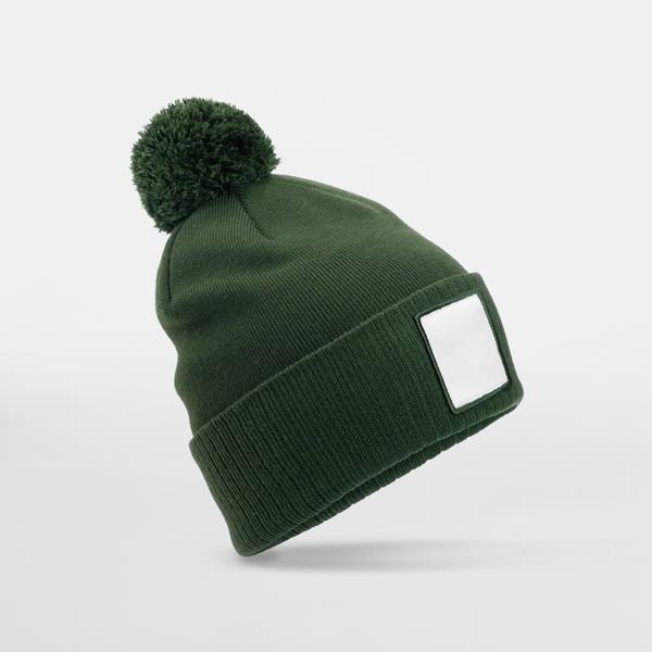 B338R Appliqué Patch Pom Beanie