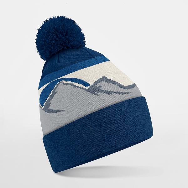 B395R Mountain Peaks Pom Pom Beanie
