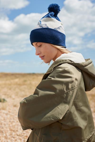 B395R Mountain Peaks Pom Pom Beanie