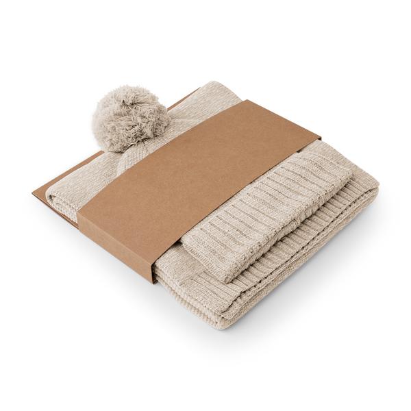 B401 Knitted Scarf and Beanie Gift Set
