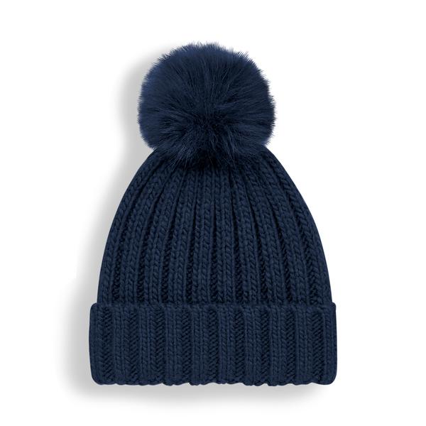 B413 Verbier Faux Fur Pop Pom Chunky Beanie