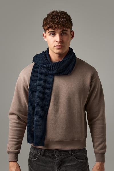 B424 Classic Waffle Knit Scarf