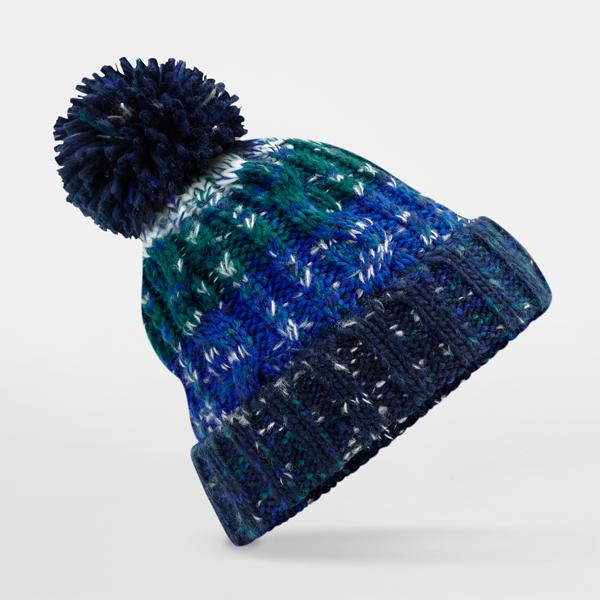B486 Corkscrew Pom Pom Beanie