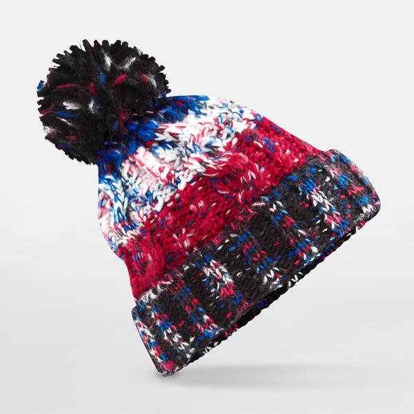 B486 Corkscrew Pom Pom Beanie