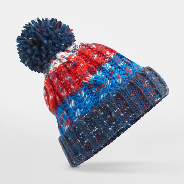 B486 Corkscrew Pom Pom Beanie