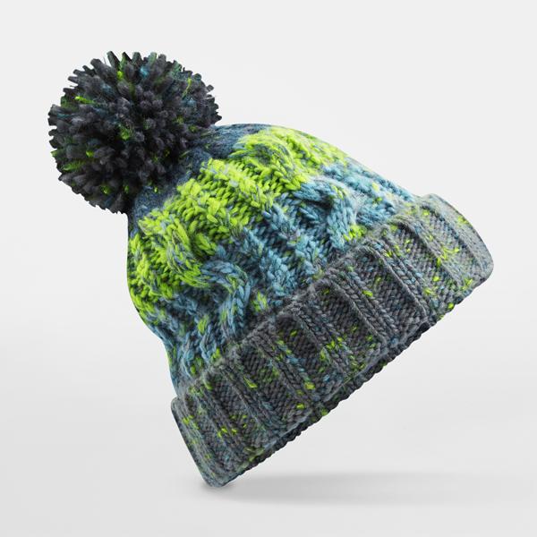 B486 Corkscrew Pom Pom Beanie