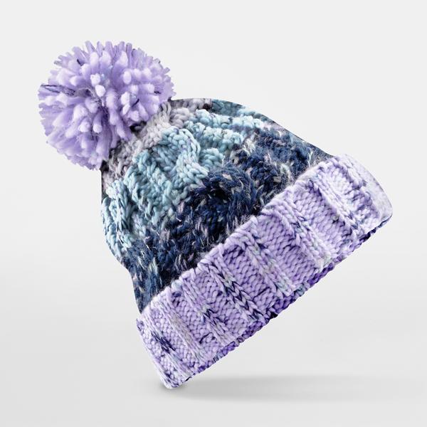 B486 Corkscrew Pom Pom Beanie