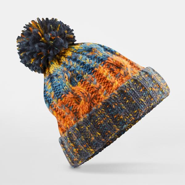 B486 Corkscrew Pom Pom Beanie