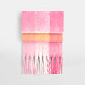 B494R Fluffy Check Scarf