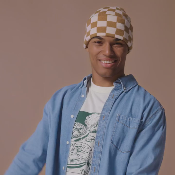B531 Checkerboard Beanie